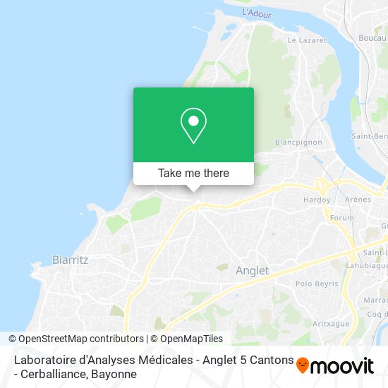 Laboratoire d'Analyses Médicales - Anglet 5 Cantons - Cerballiance map