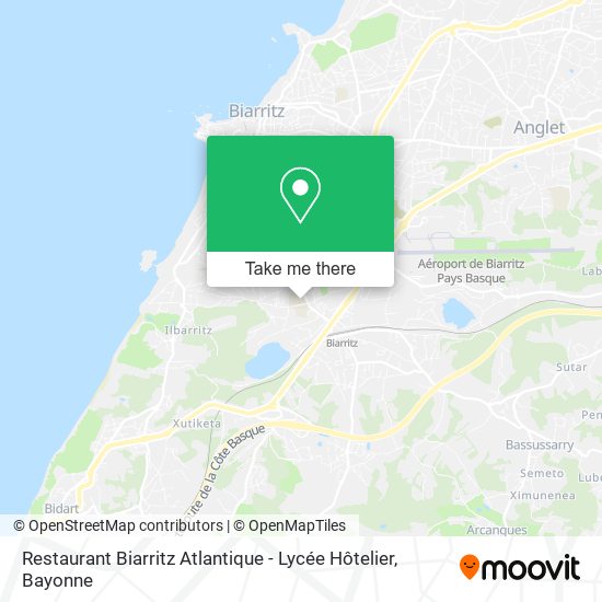 Mapa Restaurant Biarritz Atlantique - Lycée Hôtelier