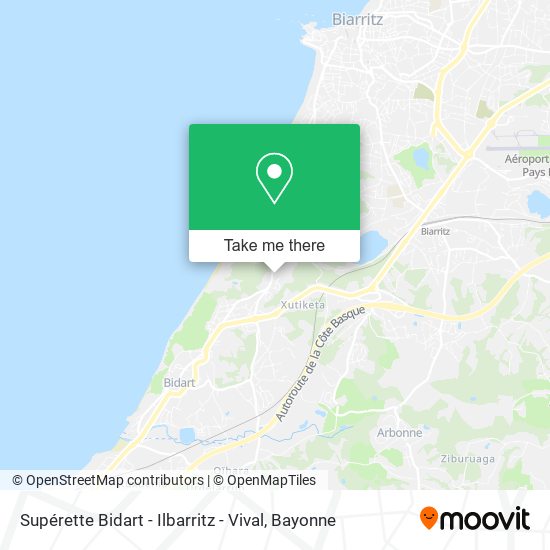 Supérette Bidart - Ilbarritz - Vival map