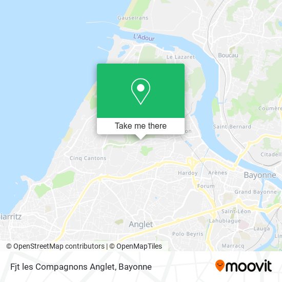 Fjt les Compagnons Anglet map