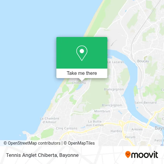 Tennis Anglet Chiberta map