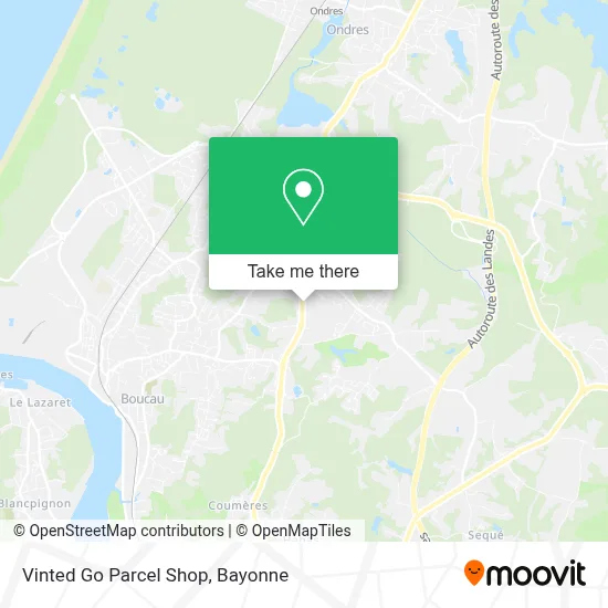 Vinted Go Parcel Shop map