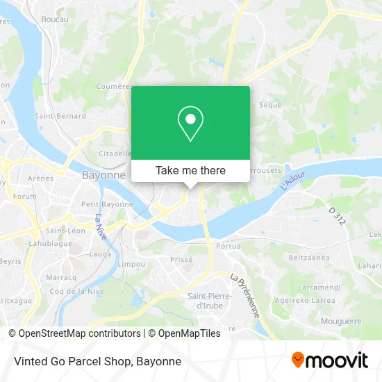 Vinted Go Parcel Shop map