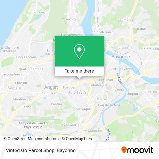 Vinted Go Parcel Shop map