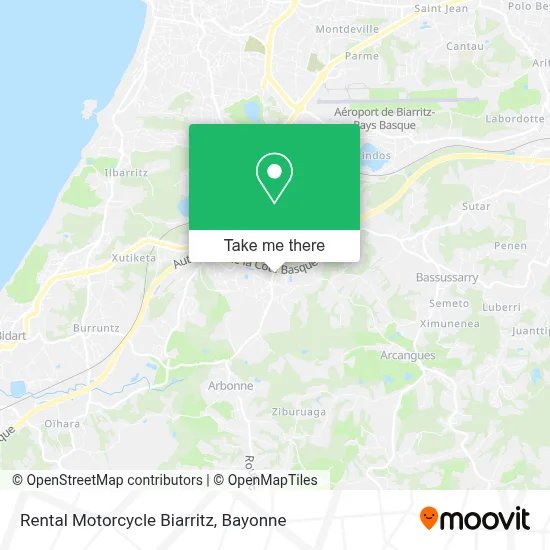 Rental Motorcycle Biarritz map