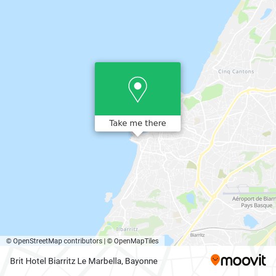 Brit Hotel Biarritz Le Marbella map