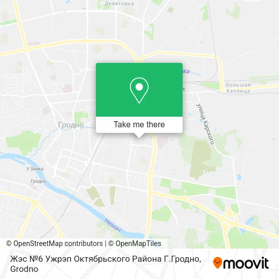 Жэс №6 Ужрэп Октябрьского Района Г.Гродно map