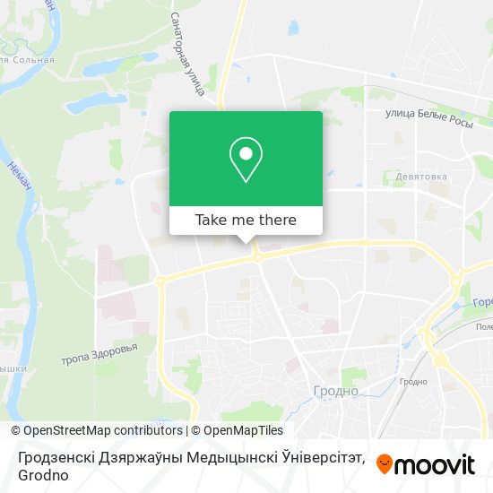 Гродзенскі Дзяржаўны Медыцынскі Ўніверсітэт map