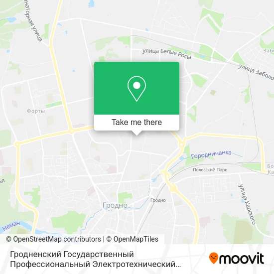 Гродненский Государственный Профессиональный Электротехнический Колледж Имени И.Счастного map