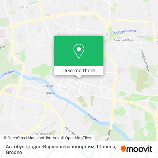 Автобус Гродно-Варшава-аэропорт им. Шопена map