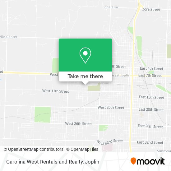 Carolina West Rentals and Realty map