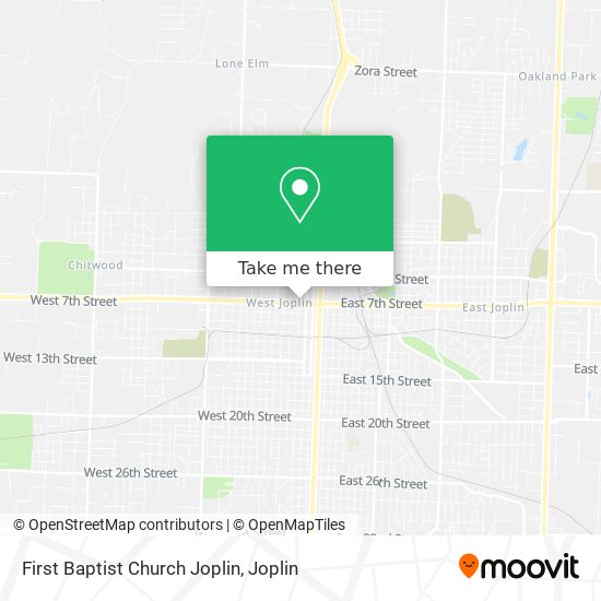 First Baptist Church Joplin map