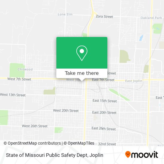 State of Missouri Public Safety Dept map