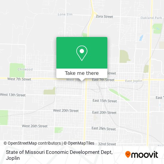State of Missouri Economic Development Dept map