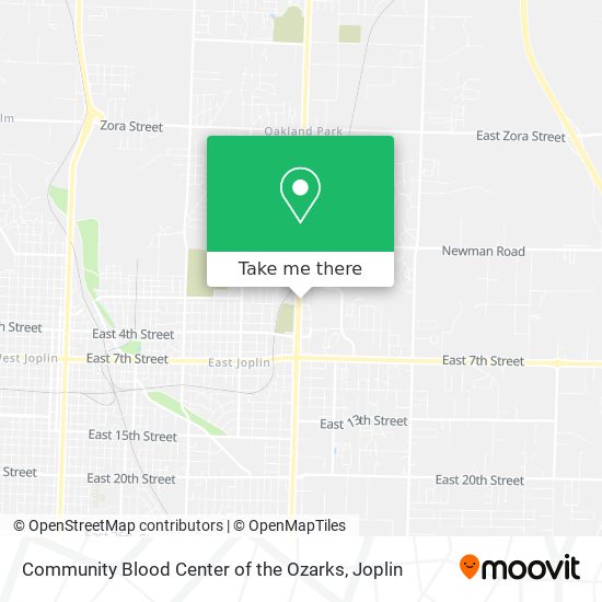 Mapa de Community Blood Center of the Ozarks