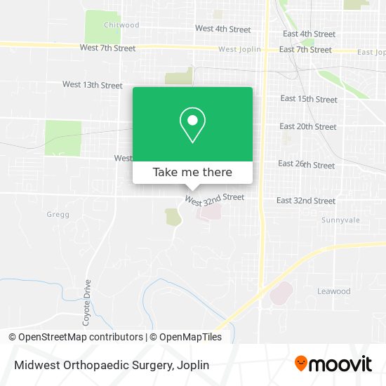 Midwest Orthopaedic Surgery map