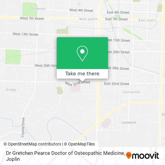 Dr Gretchen Pearce Doctor of Osteopathic Medicine map