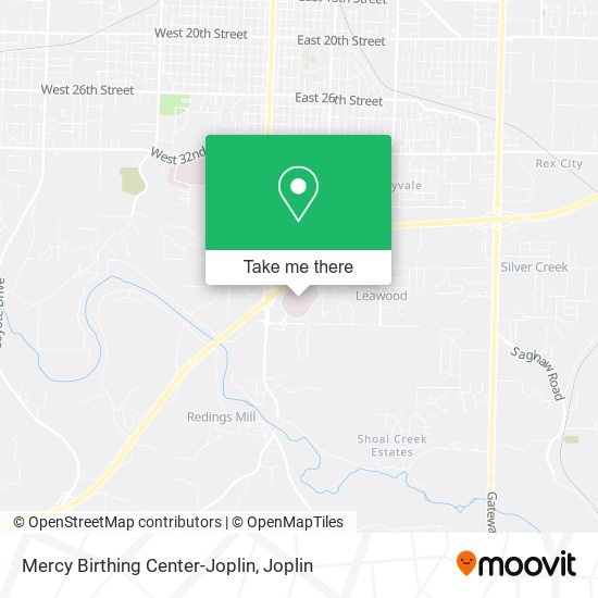 Mercy Birthing Center-Joplin map