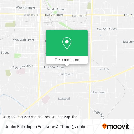 Mapa de Joplin Ent (Joplin Ear, Nose & Throat)