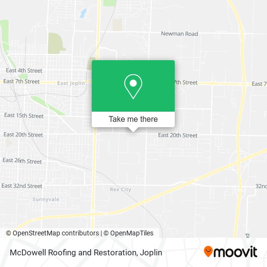 McDowell Roofing and Restoration map
