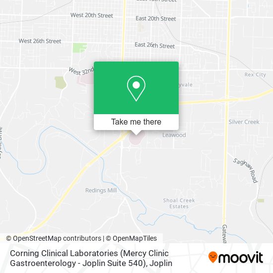 Corning Clinical Laboratories (Mercy Clinic Gastroenterology - Joplin Suite 540) map