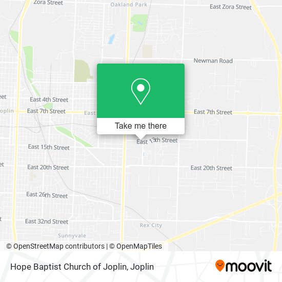 Mapa de Hope Baptist Church of Joplin