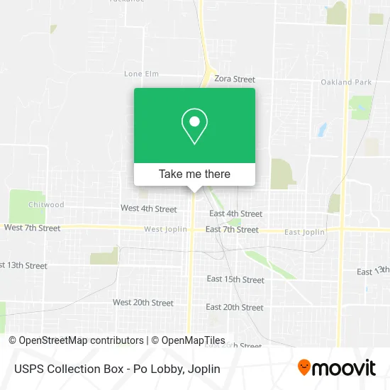 Mapa de USPS Collection Box - Po Lobby
