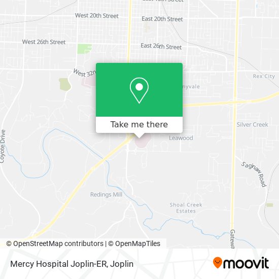 Mercy Hospital Joplin-ER map