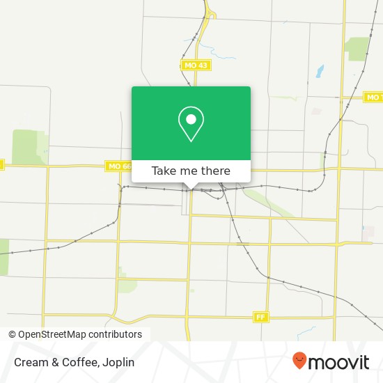 Mapa de Cream & Coffee, 1027 S Main St Joplin, MO 64801