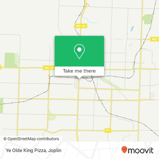 Mapa de Ye Olde King Pizza, 1027 S Main St Joplin, MO 64801