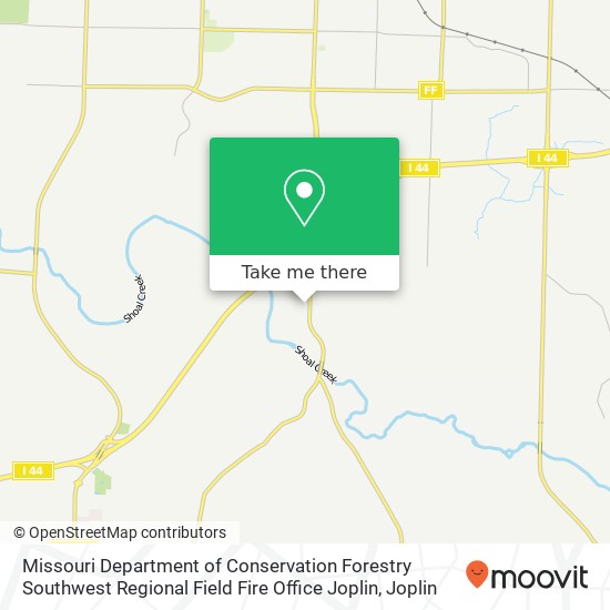 Mapa de Missouri Department of Conservation Forestry Southwest Regional Field Fire Office Joplin