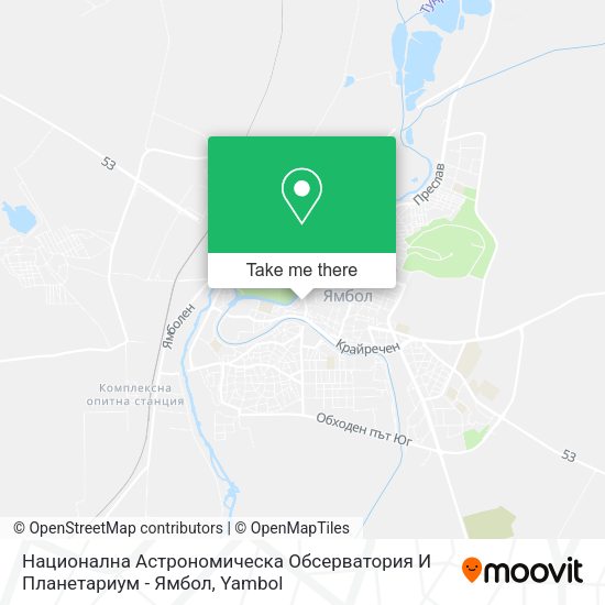 Карта Национална Астрономическа Обсерватория И Планетариум - Ямбол