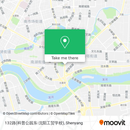 132路(科普公园东-沈阳工贸学校) map