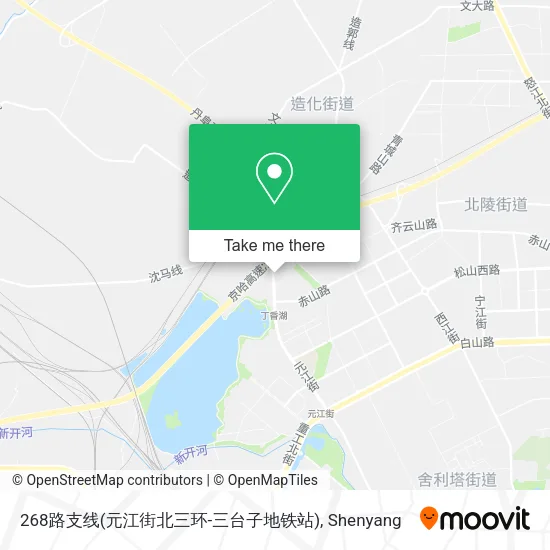 268路支线(元江街北三环-三台子地铁站) map