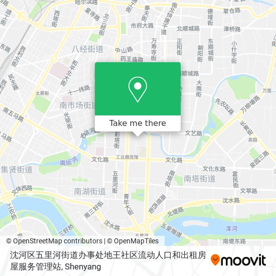 沈河区五里河街道办事处地王社区流动人口和出租房屋服务管理站 map