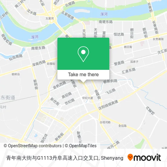 青年南大街与G1113丹阜高速入口交叉口 map