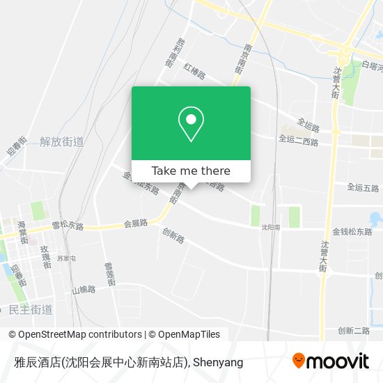 雅辰酒店(沈阳会展中心新南站店) map
