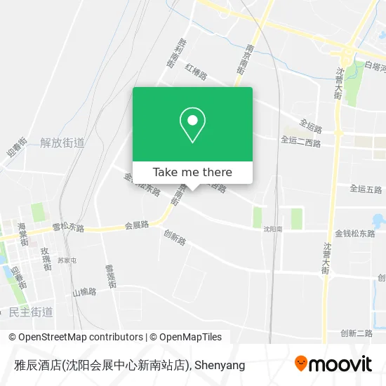 雅辰酒店(沈阳会展中心新南站店) map