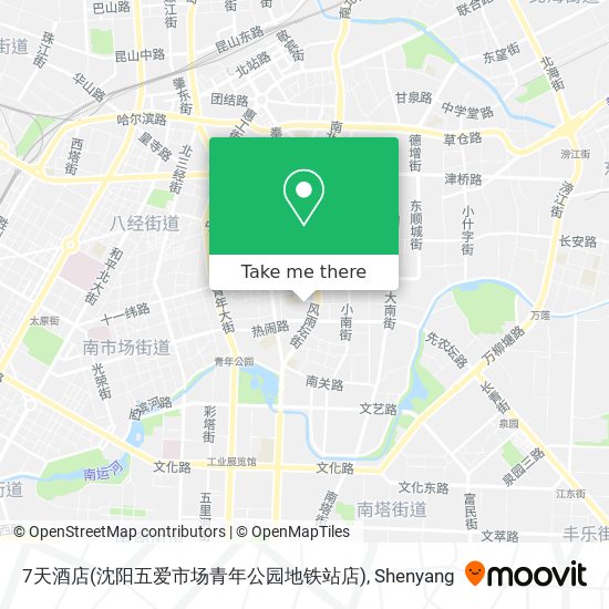 7天酒店(沈阳五爱市场青年公园地铁站店) map
