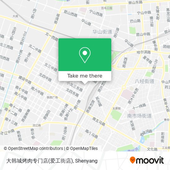 大韩城烤肉专门店(爱工街店) map