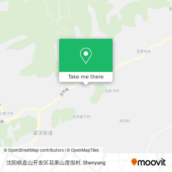 沈阳棋盘山开发区花果山度假村 map