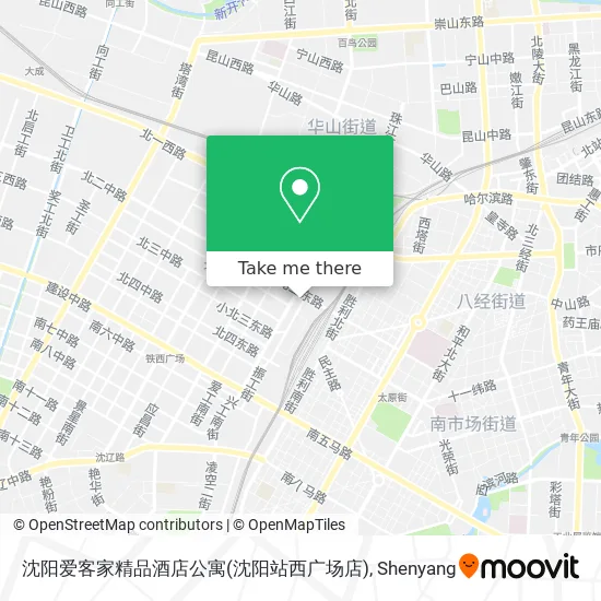 沈阳爱客家精品酒店公寓(沈阳站西广场店) map