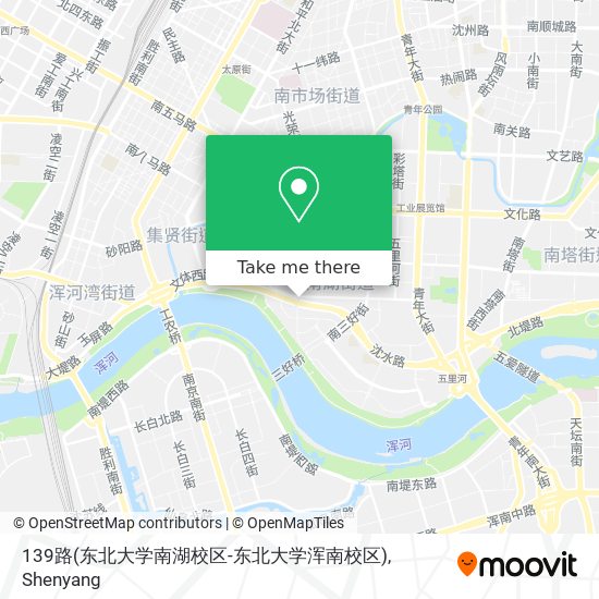 139路(东北大学南湖校区-东北大学浑南校区) map