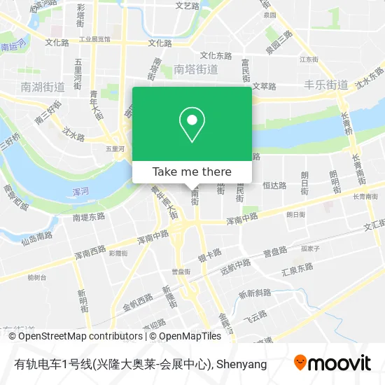 有轨电车1号线(兴隆大奥莱-会展中心) map