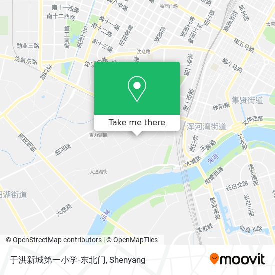 于洪新城第一小学-东北门 map