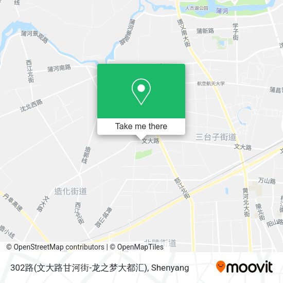 302路(文大路甘河街-龙之梦大都汇) map