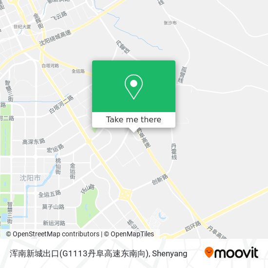 浑南新城出口(G1113丹阜高速东南向) map