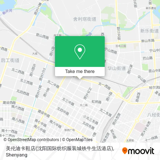 美伦迪卡鞋店(沈阳国际纺织服装城铁牛生活港店) map