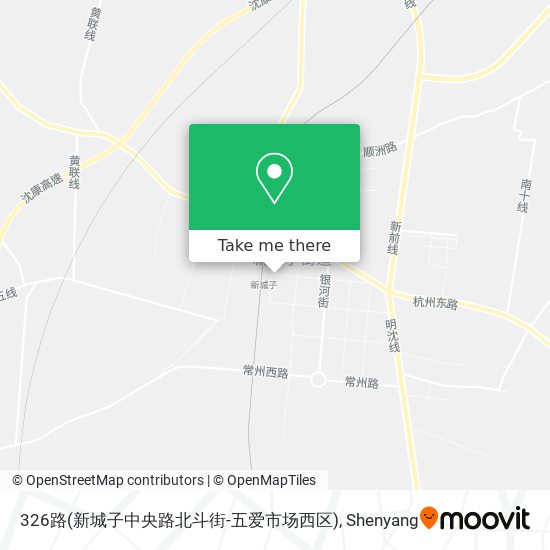 326路(新城子中央路北斗街-五爱市场西区) map