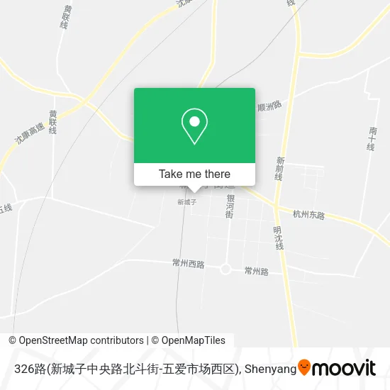 326路(新城子中央路北斗街-五爱市场西区) map